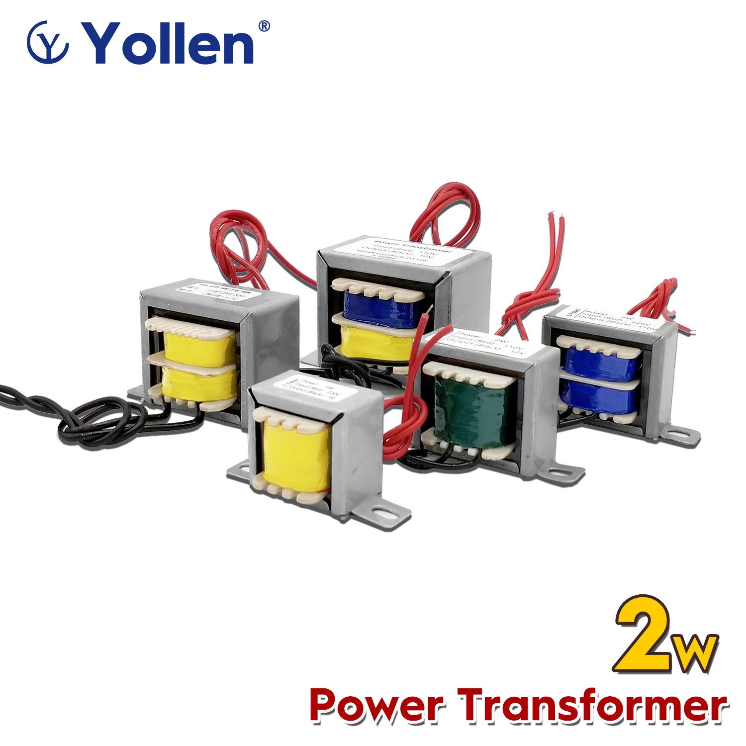 EI 2W Power Transformer 2VA Audio Voltage 220V to 12V/15V/18V/24V Single/Dual Output Isolation Copper