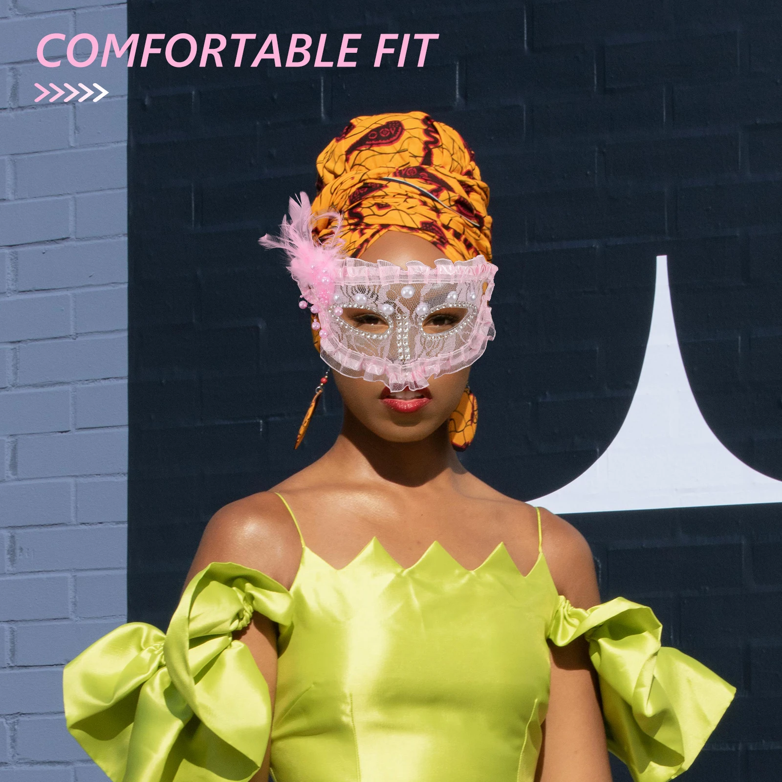 

White Princess Half Face Mask Elegant Masquerade Mask Women Costume Party Halloween Decoration