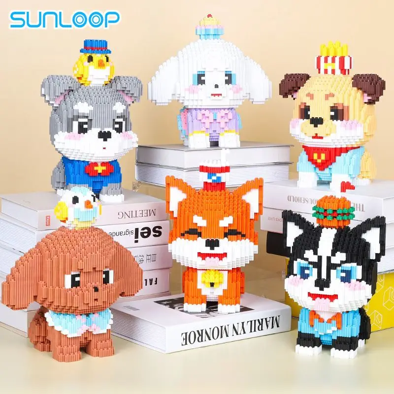 

Cartoon Animal Building Blocks Creative Pet Dog And Cat Assembly Toy DIY Educational Puzzle Parent-Child Interactive Toy Cartoon