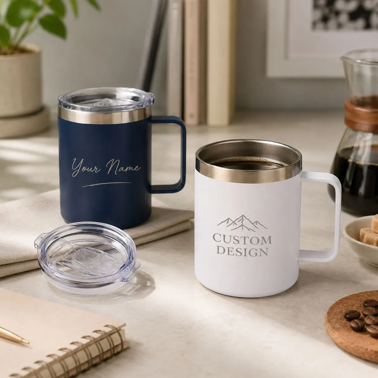 Custom 12oz Insulated Coffee Mug With Lid Personalized Employee Name Stainless Steel Office Cup for Team Appreciation Gifts