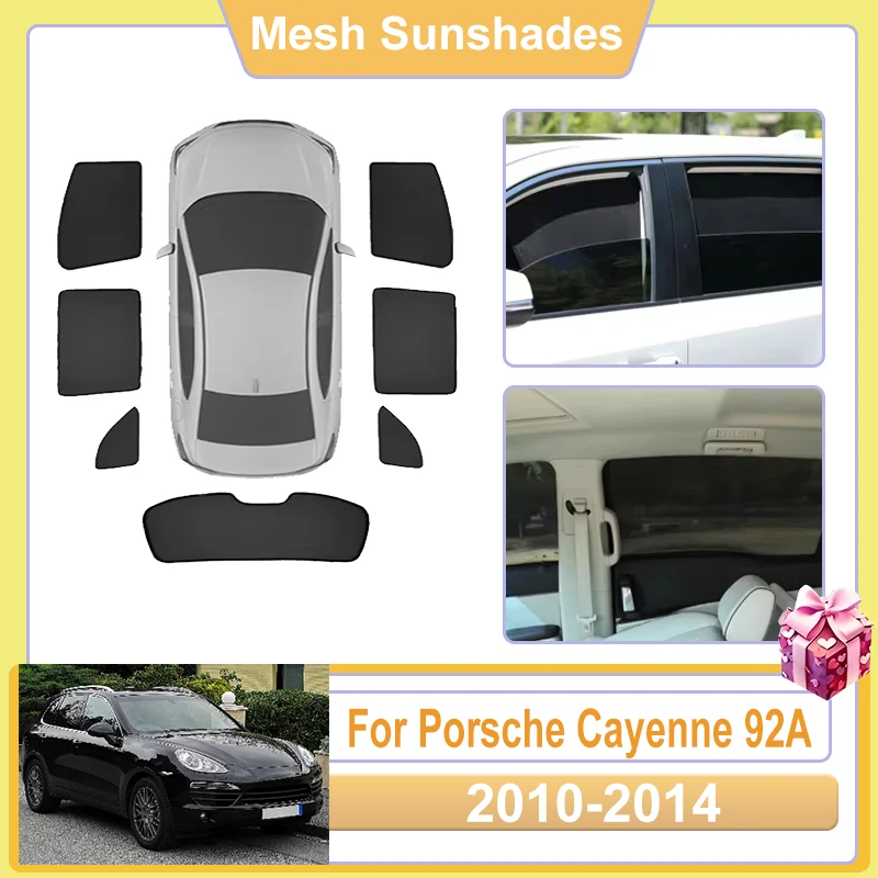 

For Porsche Cayenne 92A Accessories E2 2010-2014 Car Window Sun Shade Mesh Cover Anti UV Visors Heat Sunshade Baffle Parasol Net