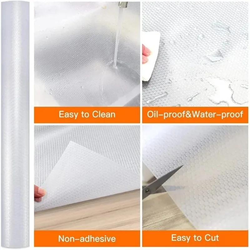 Kitchen Cabinet Mats Reusable Drawer Mats Refrigerator Non-Slip Mats Washable Dustproof Non-Slip Placemats Kitchen Tools