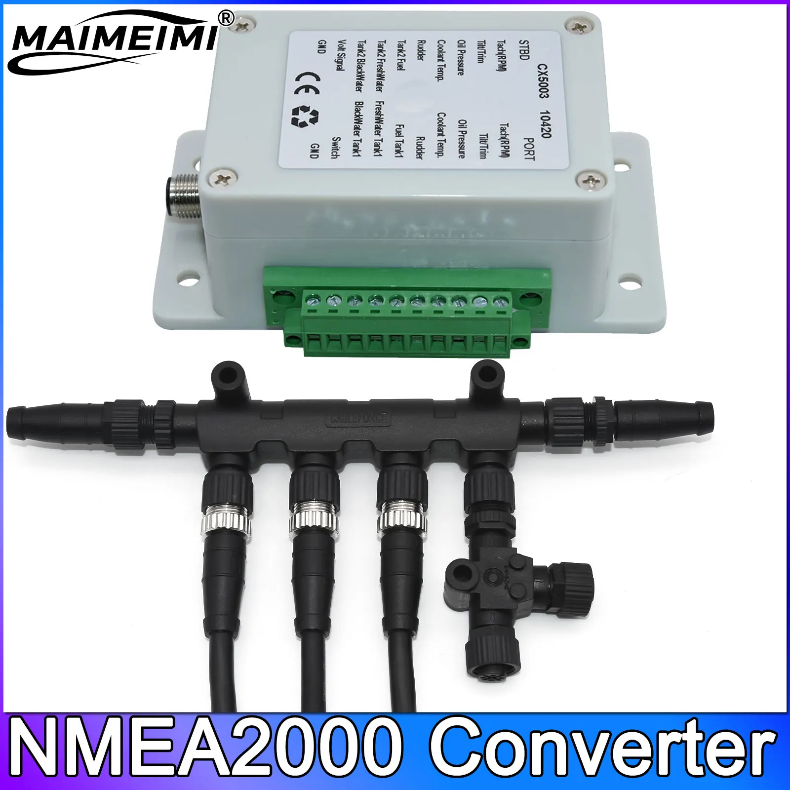 

Автомобильный адаптер для датчика лодки и яхты, преобразователь NMEA 2000, подключение к 18 датчиков, преобразователь 0-190 Ом NMEA2000