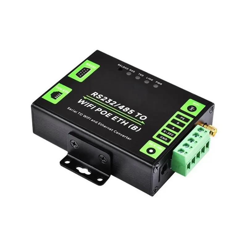 QWE-Industrial Grade Serial Server RS232/485 To Wifi And Ethernet Modbus Gateway, MQTT Gateway POE Network Port