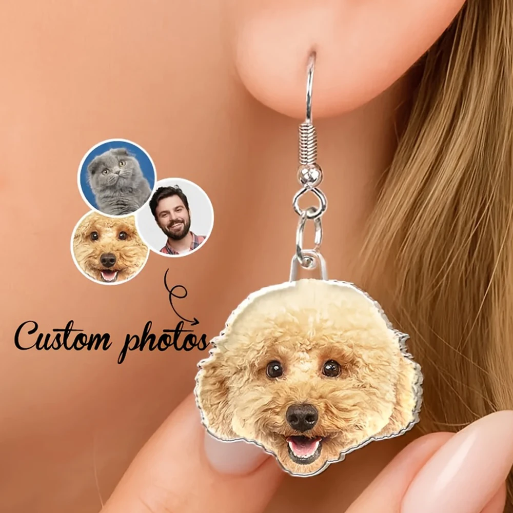 Photo Custom Acrylic Earrings Figure Pet portrait Custom Earrings Cute Stylish Accessories Personalized Jewelry Gifts