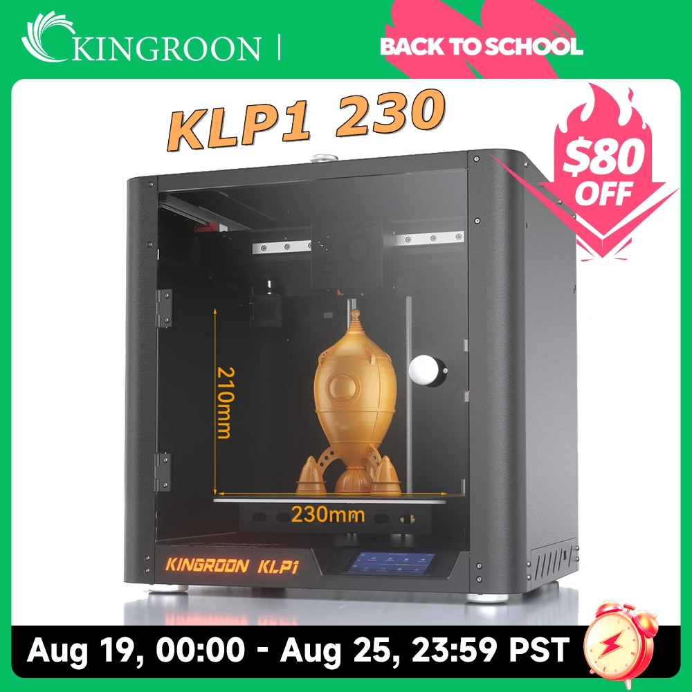 

KINGROON Newest KLP1 230 3D Printer 230*230*210mm Build Size Max 500mm/s Printing Speedy Corexy 3D Printer With Klipper Firmware