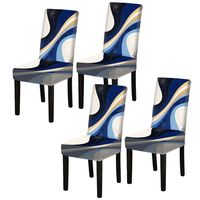 4/6pcs dining chair covers wavy flow curve pattern machine washable removable living room decorative chair protectors