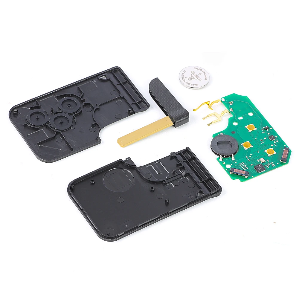 Keyecu 433MHz ID46 PCF7943 ชิป Keyless Go แฮนด์ฟรีสมาร์ทรีโมทกุญแจรถ Fob 3 ปุ่ม BCM สําหรับ Renault Megane 2 Scenic 2 Clio 2