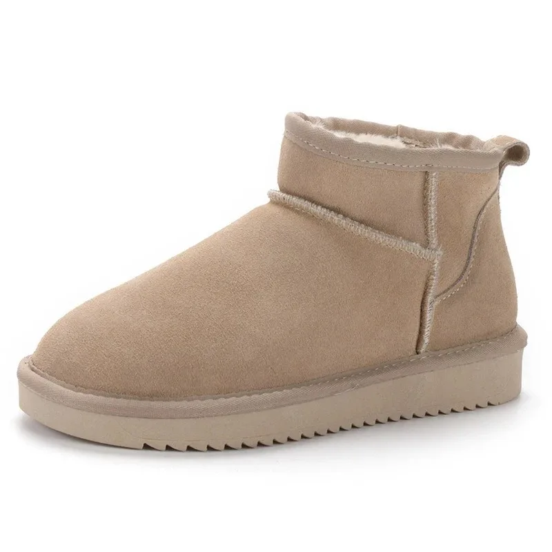 Nieuwe collectie echt leer Australië Klassieke dames mini-sneeuwlaarzen Dames koeienleer enkellaarzen Winter damesschoenen