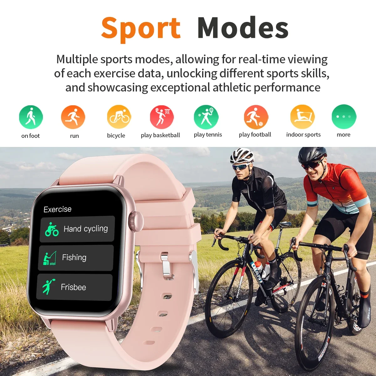 ساعة ذكية نسائية جديدة عالية الوضوح تعمل باللمس بالكامل، للجنسين، مكالمات لاسلكية وتنبيهات الرسائل، أوضاع رياضية متعددة #3