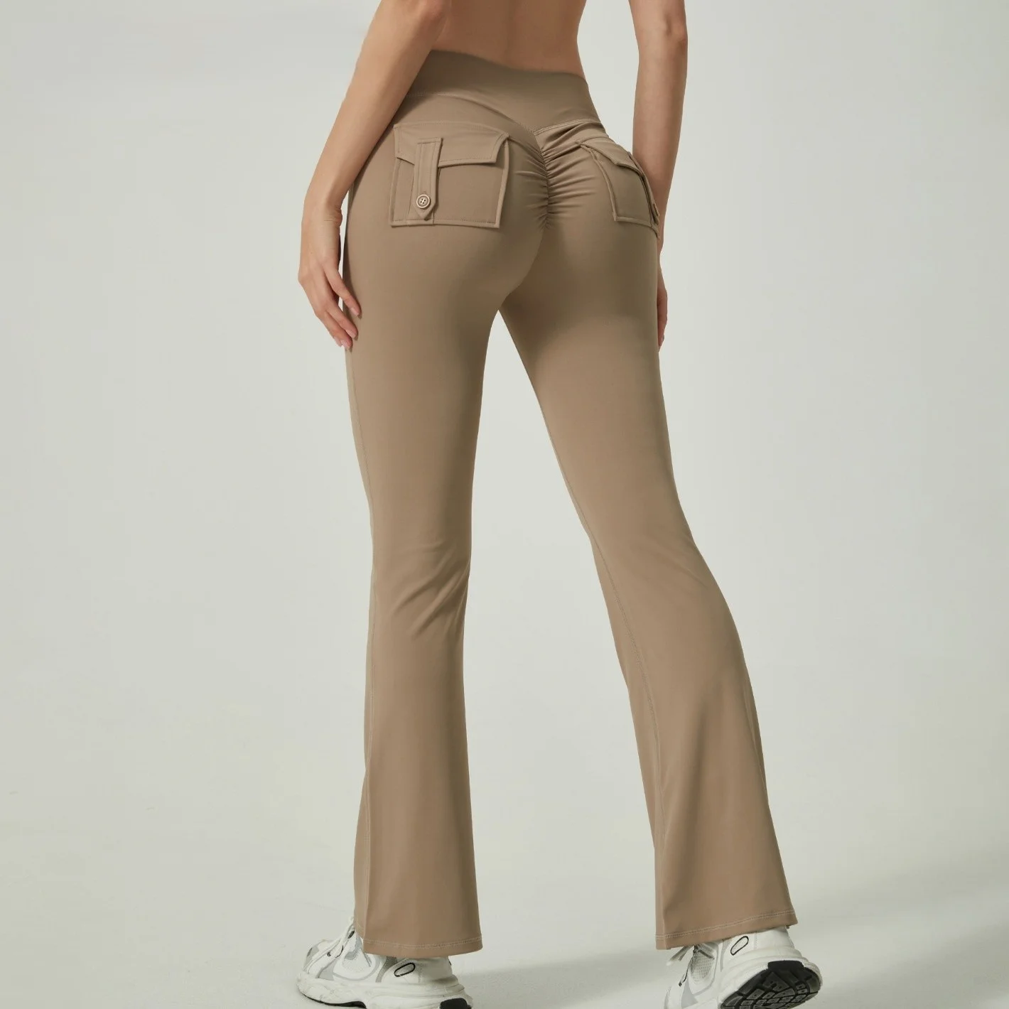 

Брюки для йоги, большие размеры, женские расклешенные брюки, тонкие белые вязаные полосатые, фирменная компрессионная спортивная одежда, европейско-американский брюшной бутлег