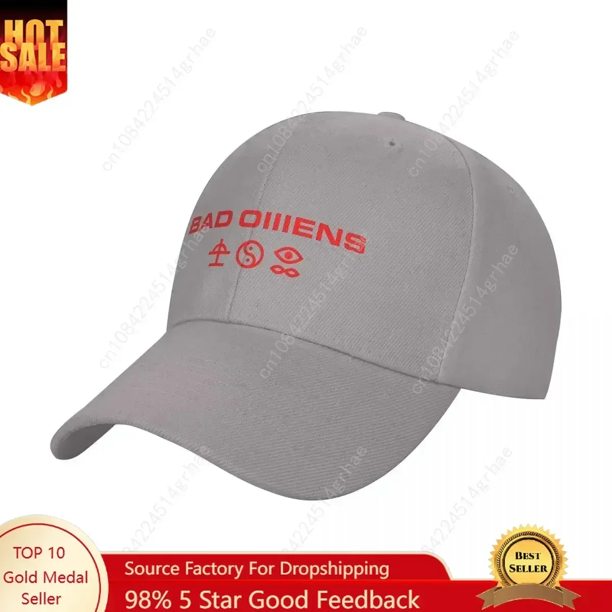 

BAD OMENS Red Logo Baseball Cap Unisex Fashion Sun Hat Rock Music Dad Hat Adjustable Snapback Caps Sports Cap Summer Hat