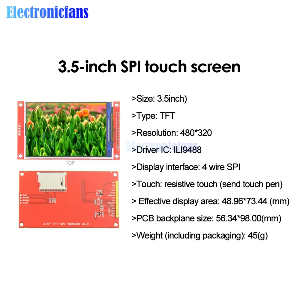 3,5 Zoll 4,0 Zoll 4-Draht SPI Serielles LCD-Display-Modul 480x320 Farb-Touchscreen ST7796S ILI9488 Schnittstelle TFT-Modul – Detail 2