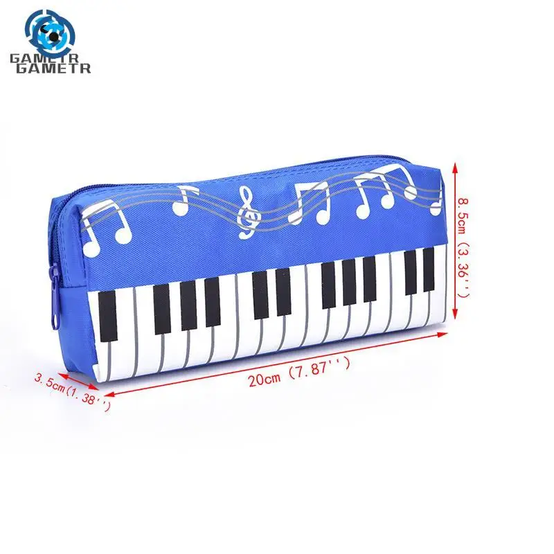 Bolsa de papelaria para piano nota musical, estojo criativo, quadrado, camada única, pano Oxford, bolsa para meninas e meninos