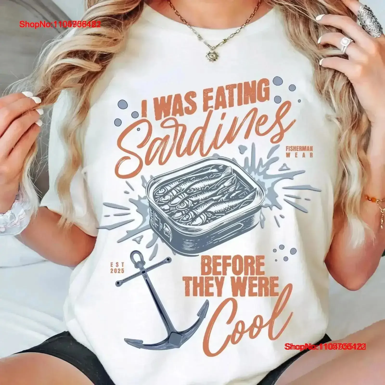 Fishing Sardines T Shirt Fisherman Aesthetic Sardine Lover Tinned Fish Nautical vintage Washed graphic Stylish Breathable