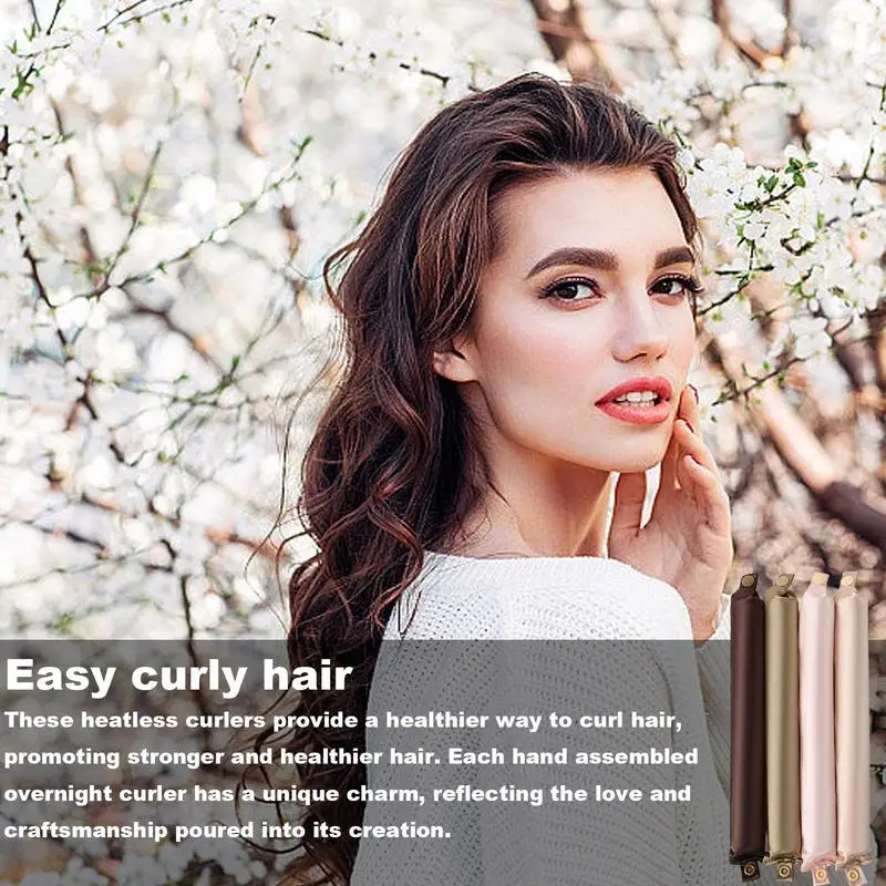 تجعيد الشعر بدون حرارة للشعر الطويل قضيب تجعيد بكرات بدون حرارة بكرو عقال تجعيد الشعر 4 قطعة قضبان مرنة بكرات شعر طويلة لا حرارة