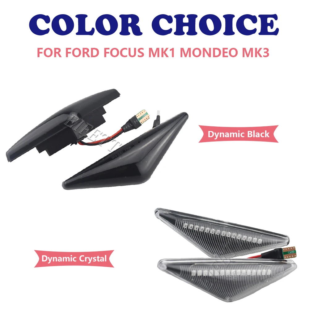 Clignotants séquentiels dynamiques à LED, feu de position latéral pour Ford Focus MK1 1998-2004 Mondeo MK3 2000-2007, livraison rapide, 2 pièces