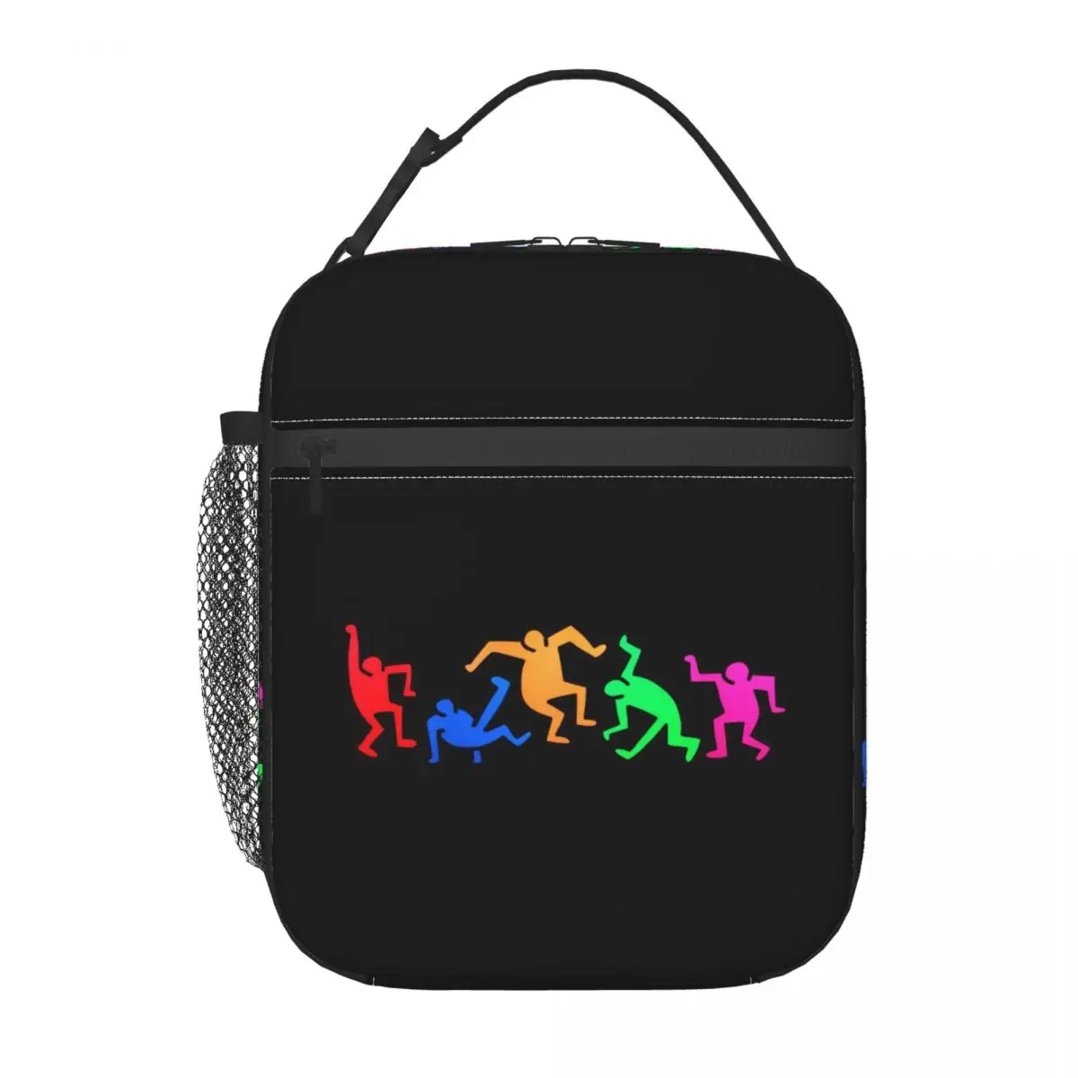 Abstract Dancing Haring Art Insulated Lunch Bags  Keith Geometric Graffiti Resuable Thermal Cooler Food Lunch Box Kids School