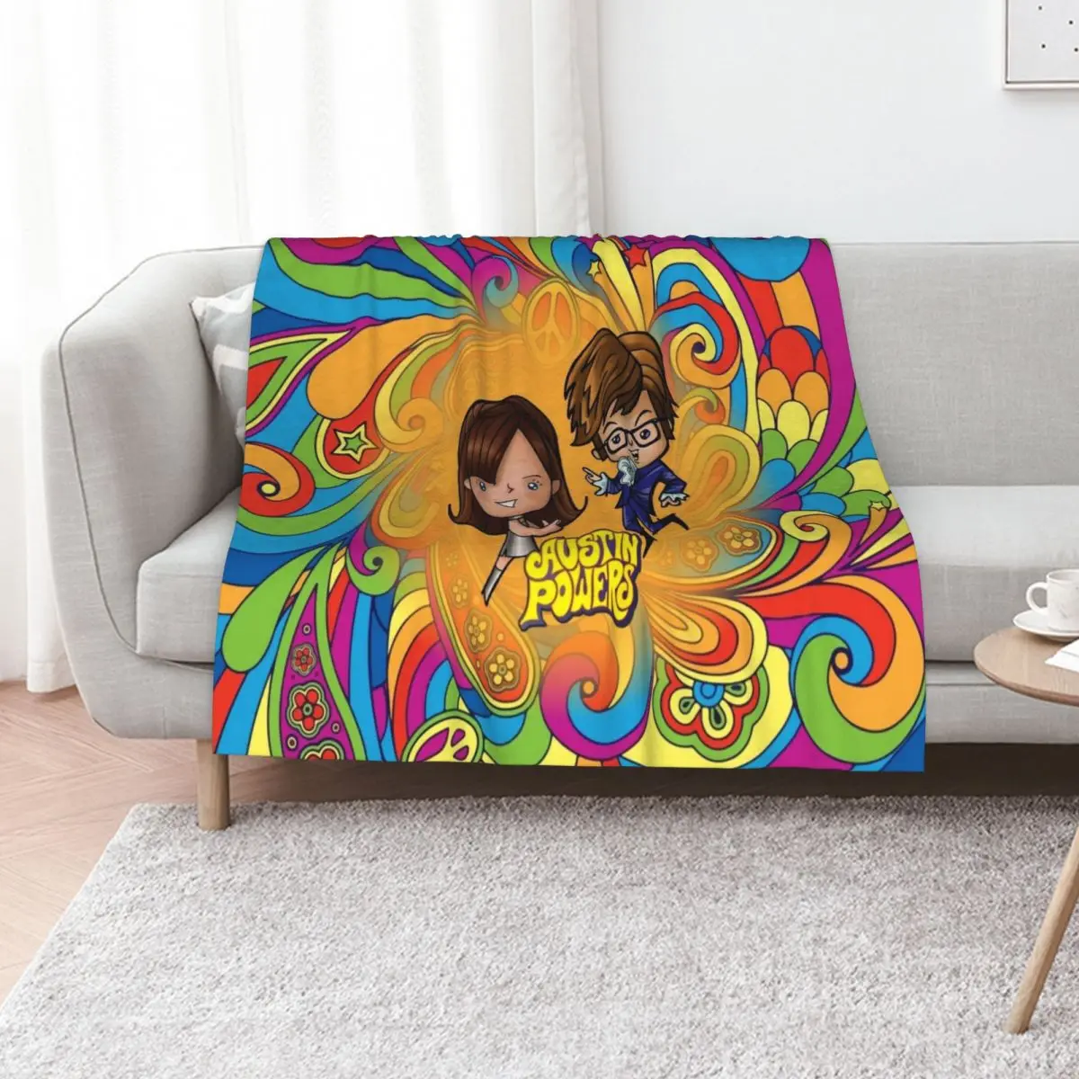Austin danger Powers Throw Blanket Luxury Designer Giant Sofa Beach Travel anime Warm Blankets
