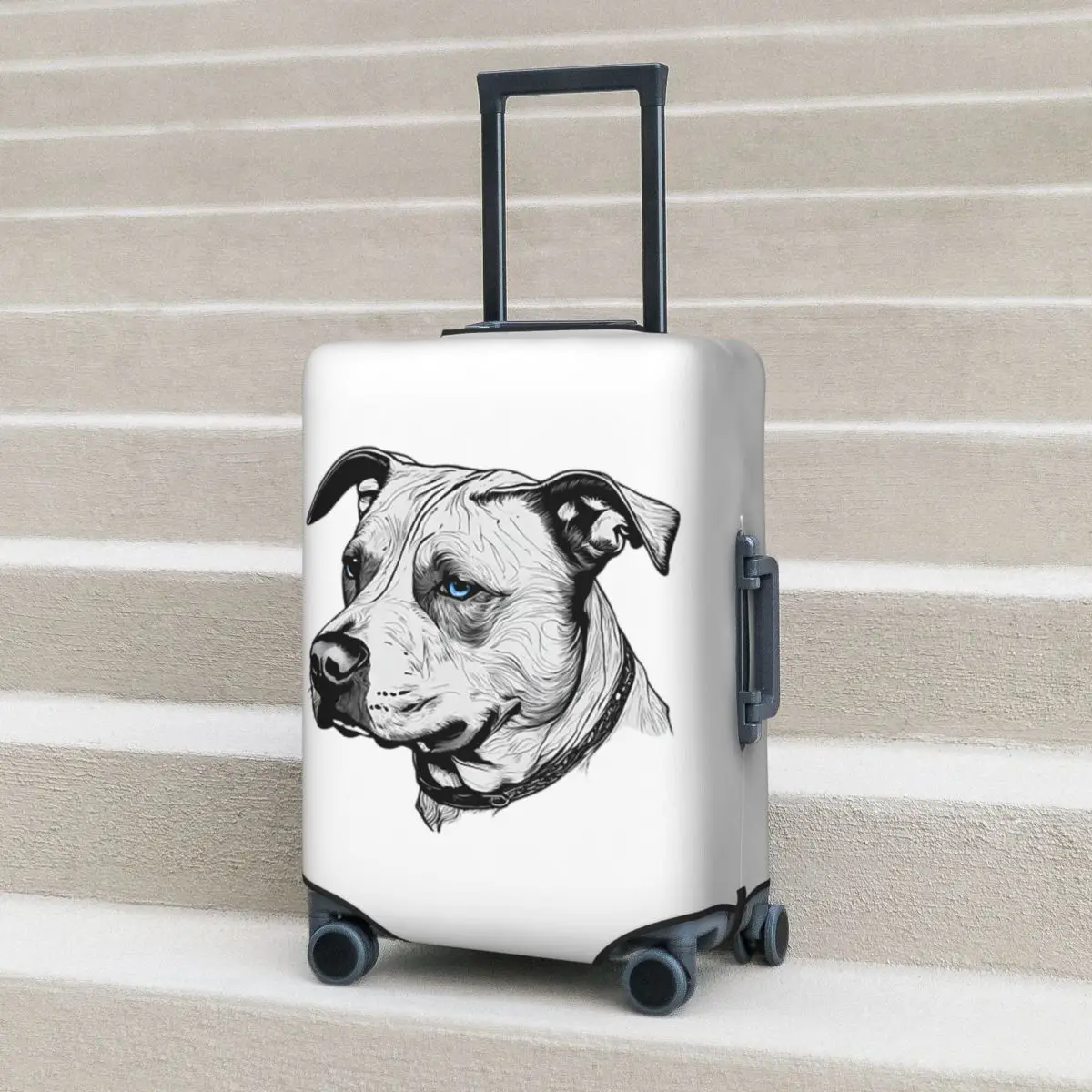 

Минималистичная линия Pitbull с голубыми глазами, защитный чехол для чемодана, эластичные защитные чехлы для дорожного багажа для 18-32 дюймов