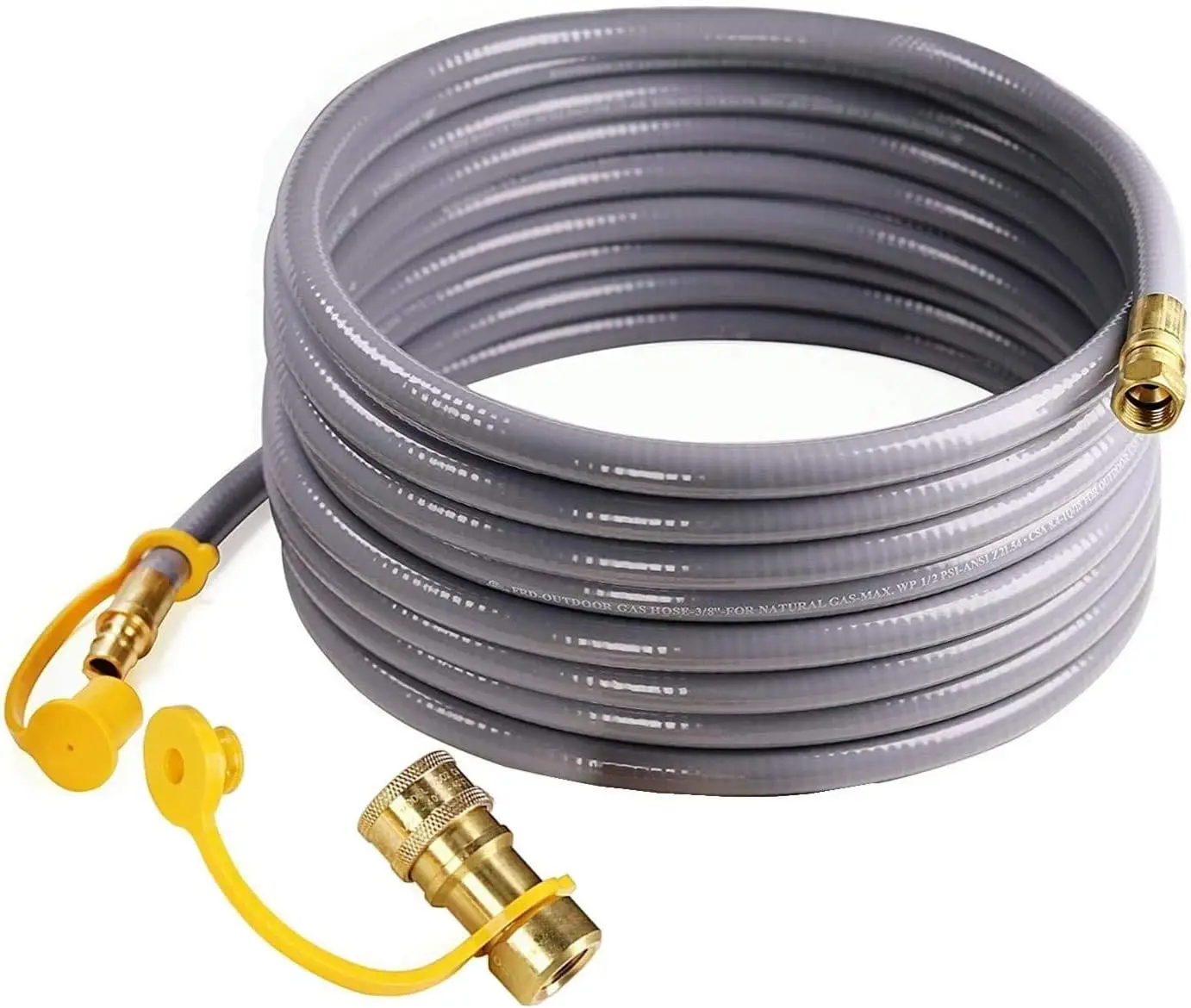 36 Feet 3/8 inch Natural Gas Hose with Quick Connect for BBQ Gas Gril Low Pressure Appliance -3/8 Female Pipe Thread x 3