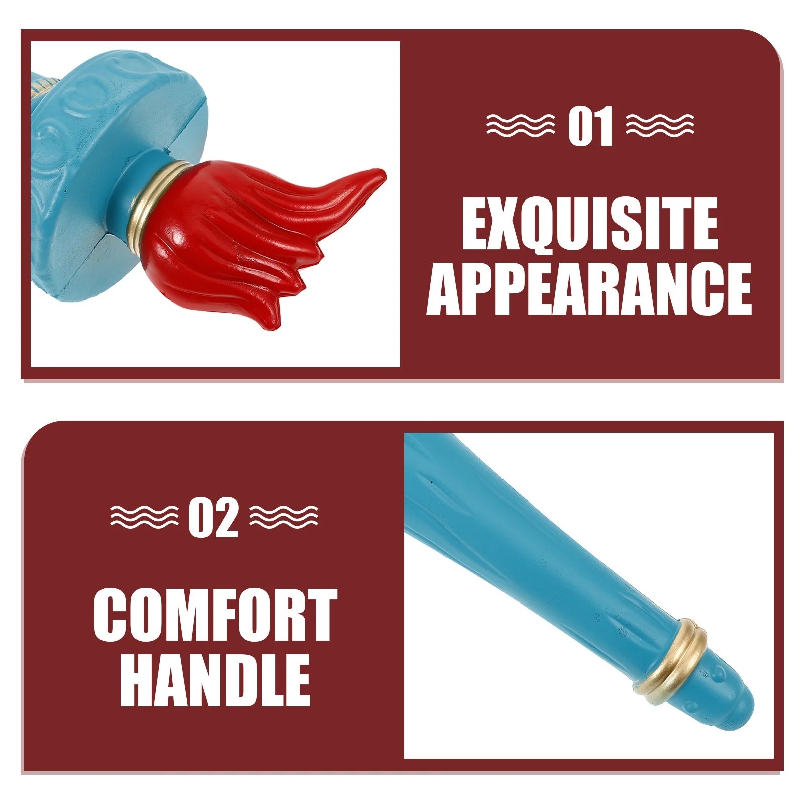 Statue of Liberty Torch Prop for Halloween Costume Accessories Small Lightweight Easy to Carry Store Blue Decor