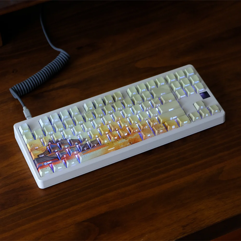 

136 Keys Temple Keycaps Cherry Profile Double Shot PBT Keycap Side Light Transmission Keycap For MX RGB Keyboard Gaming Office