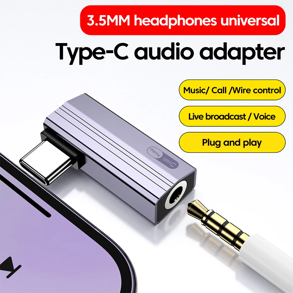 USB Audio Adapter USB A/Type-C to 3.5mm Jack Elbow Digital Audio Connector For iPhone 15-17 Cellphones Tablet Laptop PC Computer
