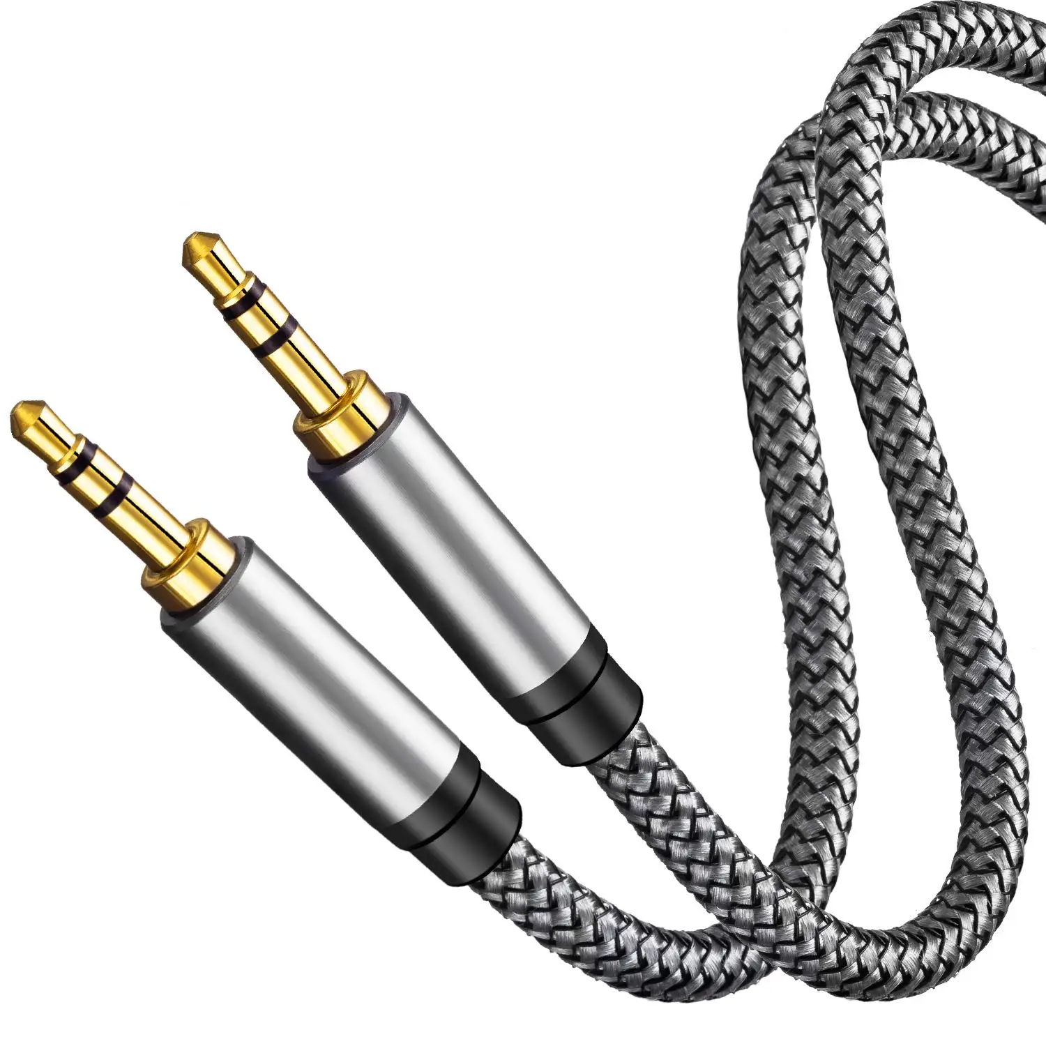 10PCS 3.5mm Nylon Braided Aux Cable 1 M, Audio Auxiliary Input Adapter Male To Male Cord For Headphones, Car, Home Stereos