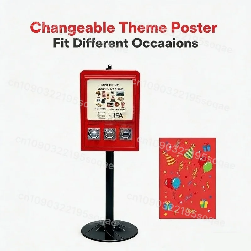 Self Service Tattoo Sticker Vending Equipment Coin Operated Card Dispensing Game Machine With Three Output Heads For Retail