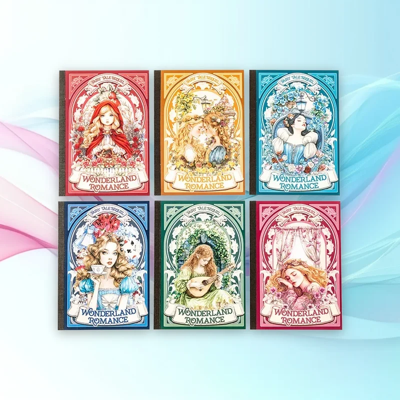 1 Packung/2 Pack Märchen-Fogell-Serie, Märchen-Thema, doppeltes Material, gestanztes Aufkleberbuch, 6 Stile für Tagebuch-Dekoration