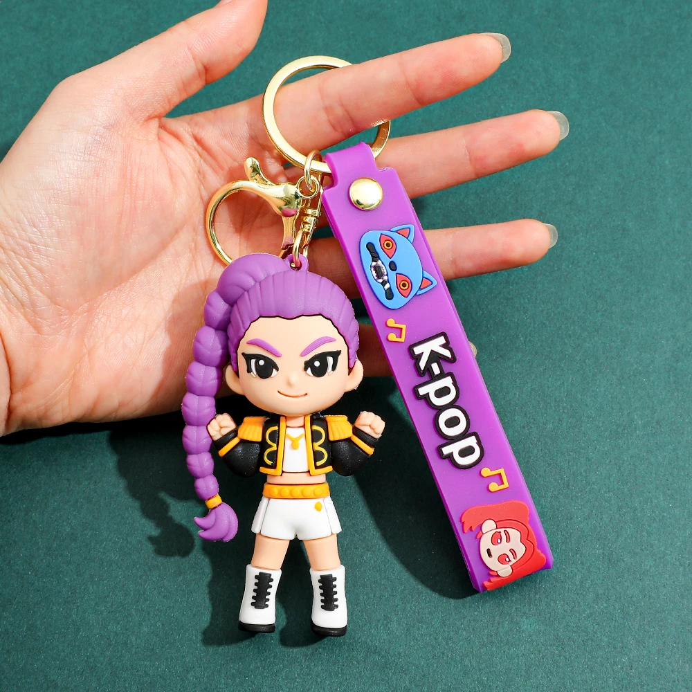 Heiße 3D-gedruckte Anime-Film-KPOP-Dämonenjäger-Mädchen-Charakter-Schlüsselanhänger, niedliche Tiger-Actionfigur, Sammlerstücke, Geschenke