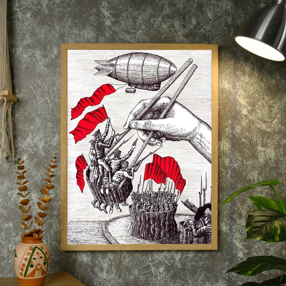 خمر مشهد معركة القرون الوسطى قماش طباعة الظلام الخيال الفن جدار ديكور القوطية الرعب المشارك ديكور المنزل غرفة الديكور #4