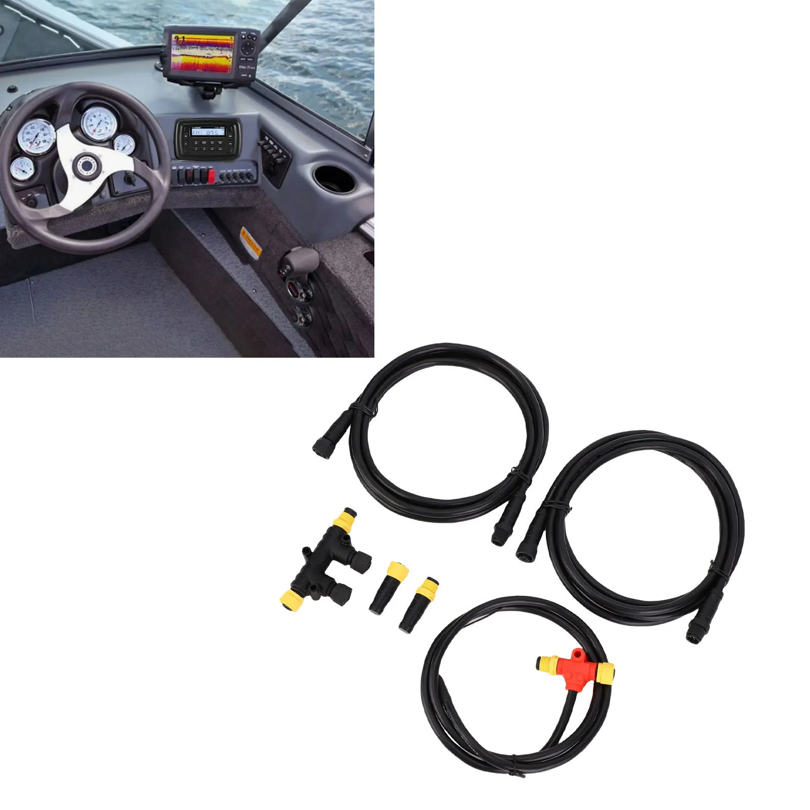 NMEA 2000 Connector Kit Plug and Play Marine Grade NMEA 2000 Starter Kit Metal and Plastic for Complete Communication Network