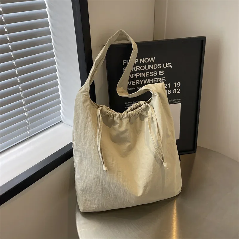 Canvas Bag Women\'s Large-capacity New Single Shoulder Oblique Span College Student Leisure Class Commuting Versatile Tote Bag