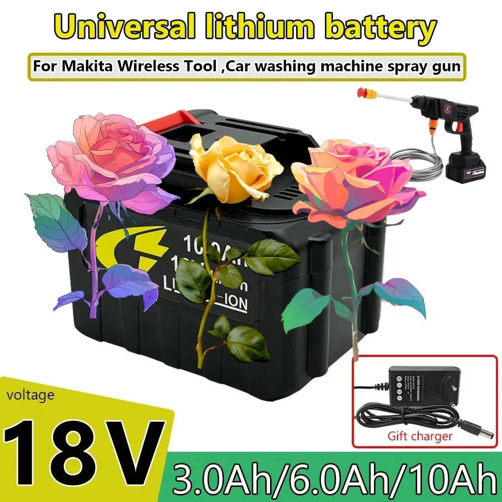 

18V-21V Rechargeable Lithium Battery EU Plug for High Pressure Car Water Gun Wireless Car Washer Machine Blower Power Tools
