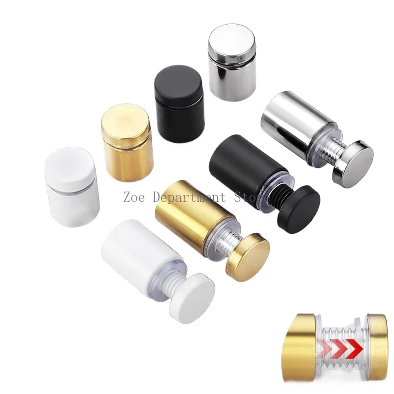 20pcs Advertising Screws Black Stainless Steel Sign Standoff Screw Glass Fasteners Mirror Nails Billboard Fixing Hardware