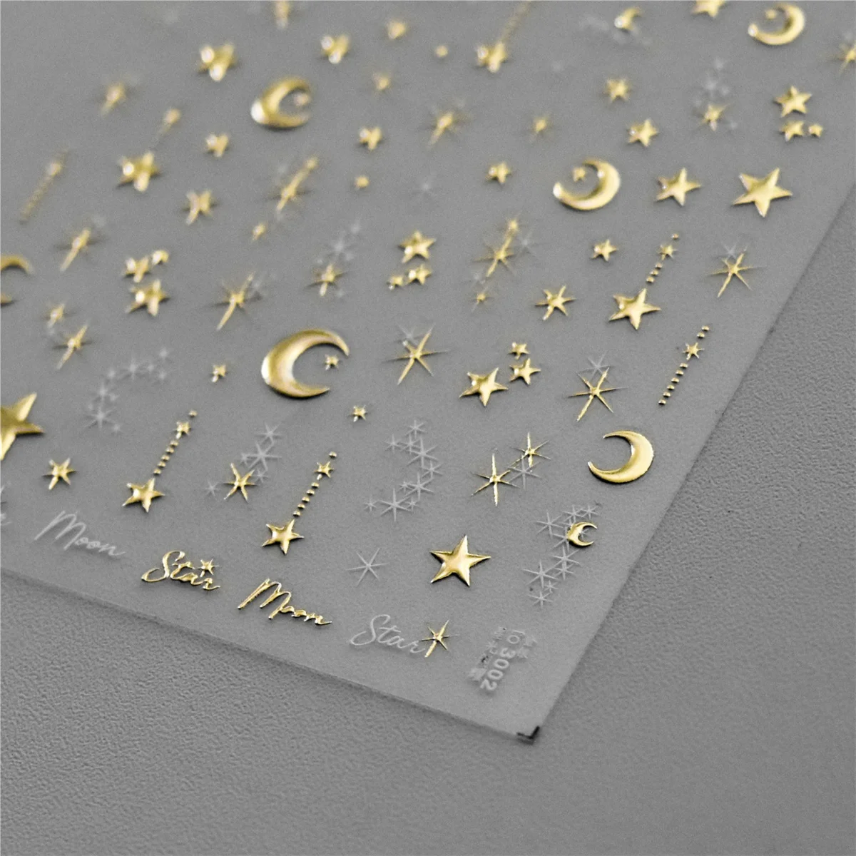 1PC 5D Korean Bronzing Nail Stickers Japanese Gold Silver Star Moon Luxury DIY Nail Art Decoration Decals Manicure Accessories