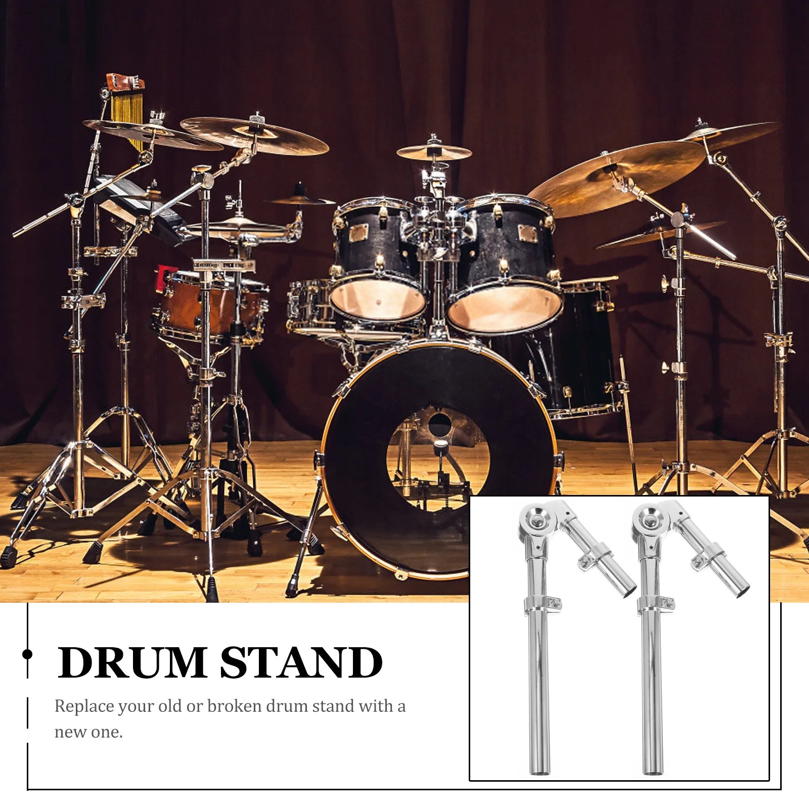 

1Pair Drum Stand Tom Drum Bracket Metal Suspension Design Adjustable Length Stable Mount for Percussion Instruments