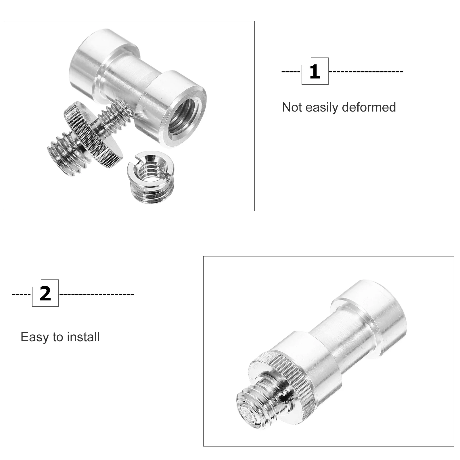 

1/4 to 3/8 Camera Replacement Adapter Double Head Inch Camera Screw Tripod Mount Screw 1/4 Tripod Mount Adapter Flash