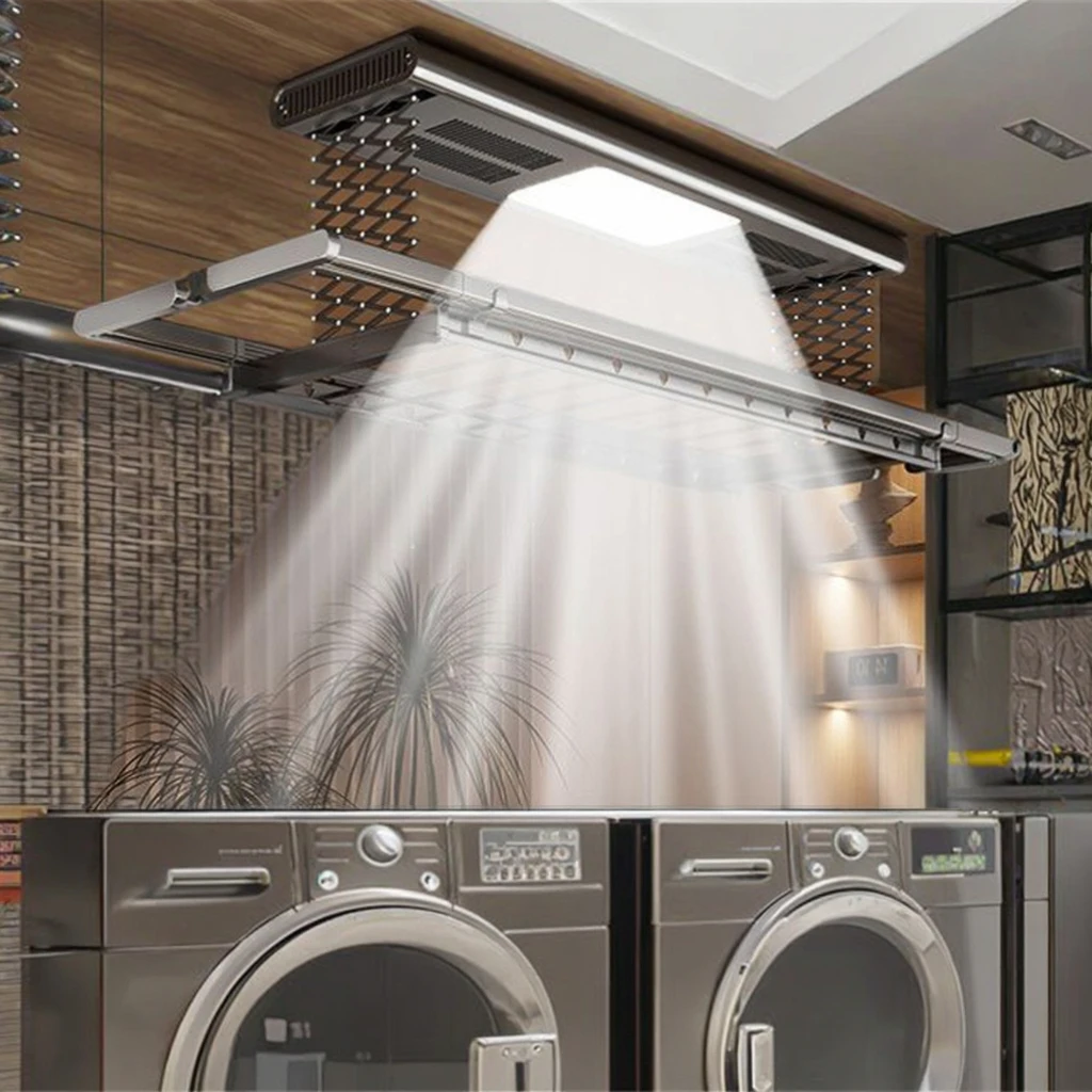 Teleskopowy wieszak na ubrania na balkon, domowy wieszak do suszenia ubrań z pilotem