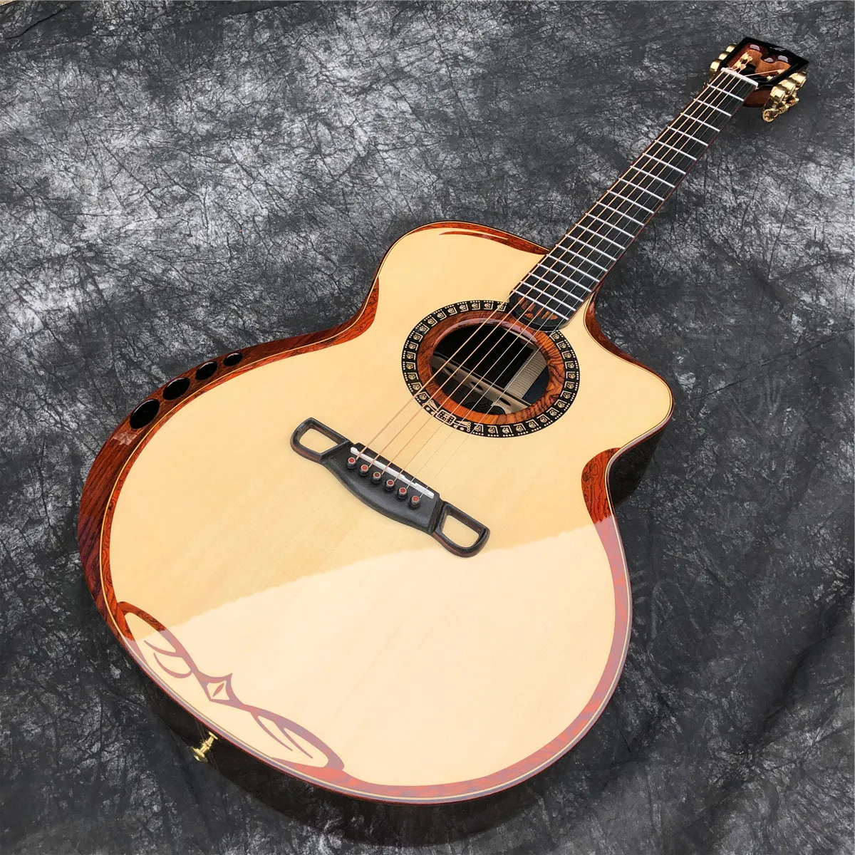 

New Merida Sadhu All Solid Wood Acoustic Guitar,AAA Solid Spruce Guitarra with Rosewood Body,Free Shipping