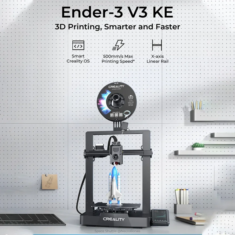 Creality Ender-3 V3 KE 500mm/s Fast Printing Speed Self-test with One Tap X-Axis Linear Rail Double Fans Ender 3 V3 SE /CR 10 SE