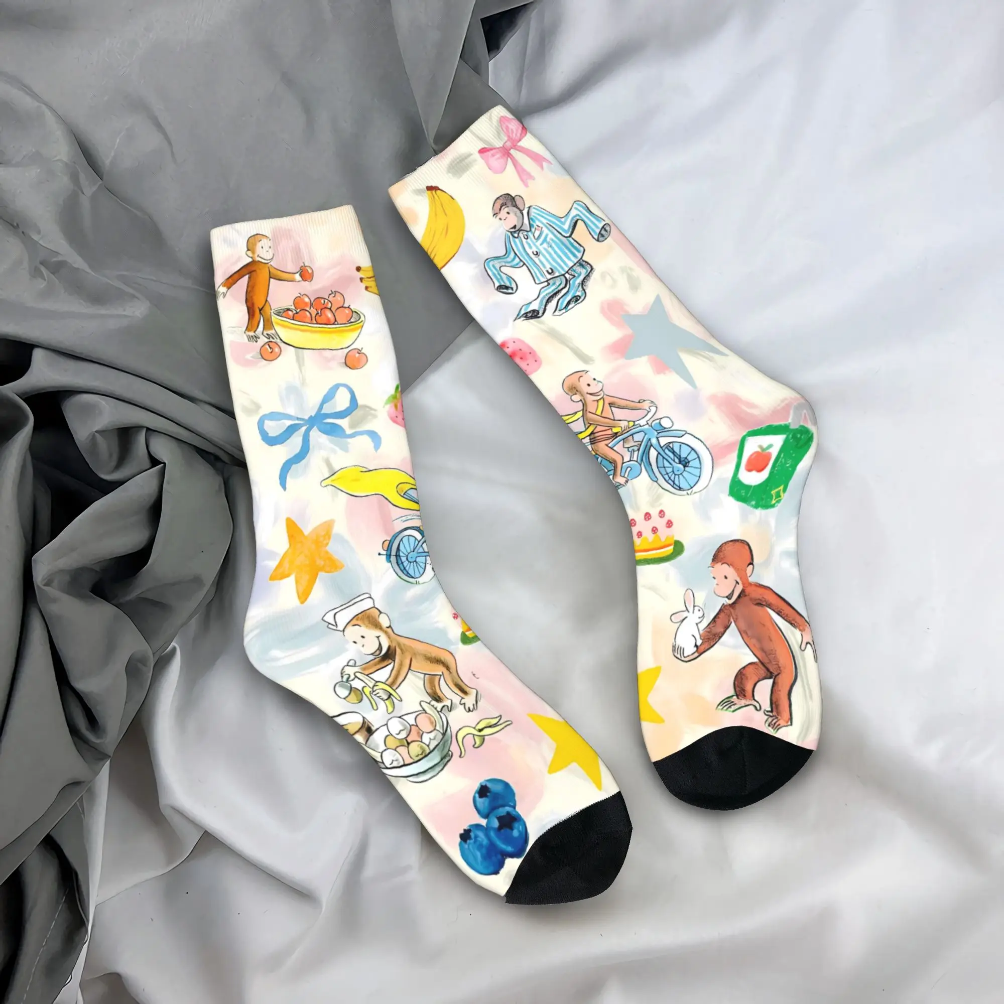 

Men's Socks C-Curious George Stockings Winter Elegant High Quality Socks Graphic Skateboard Non Skid Socks