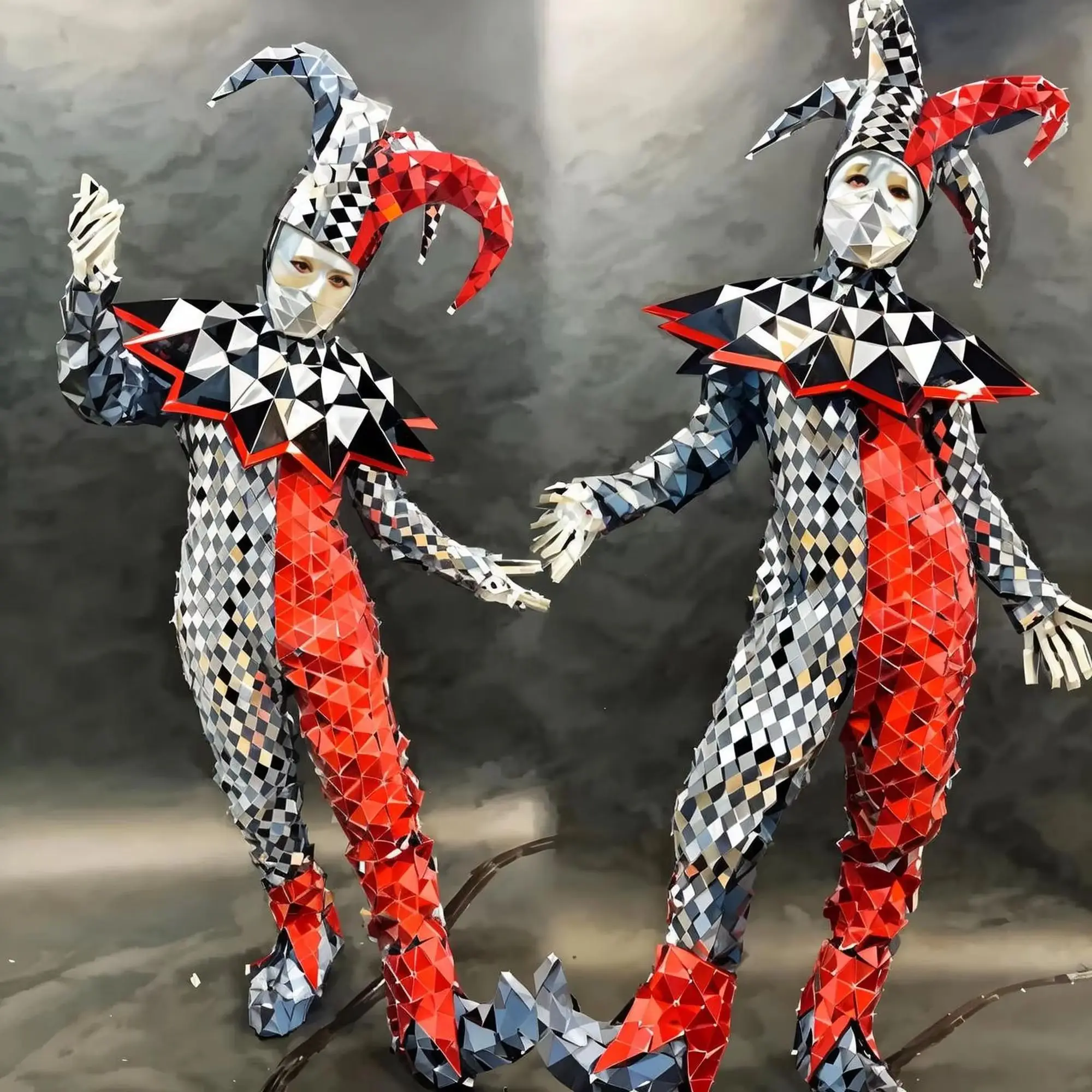 Silver Hand Sewn Mirror Glasses Dance Jumpsuit for Men Women Stage Performance Clown Show Costume Party Wears Cosplay Outfit