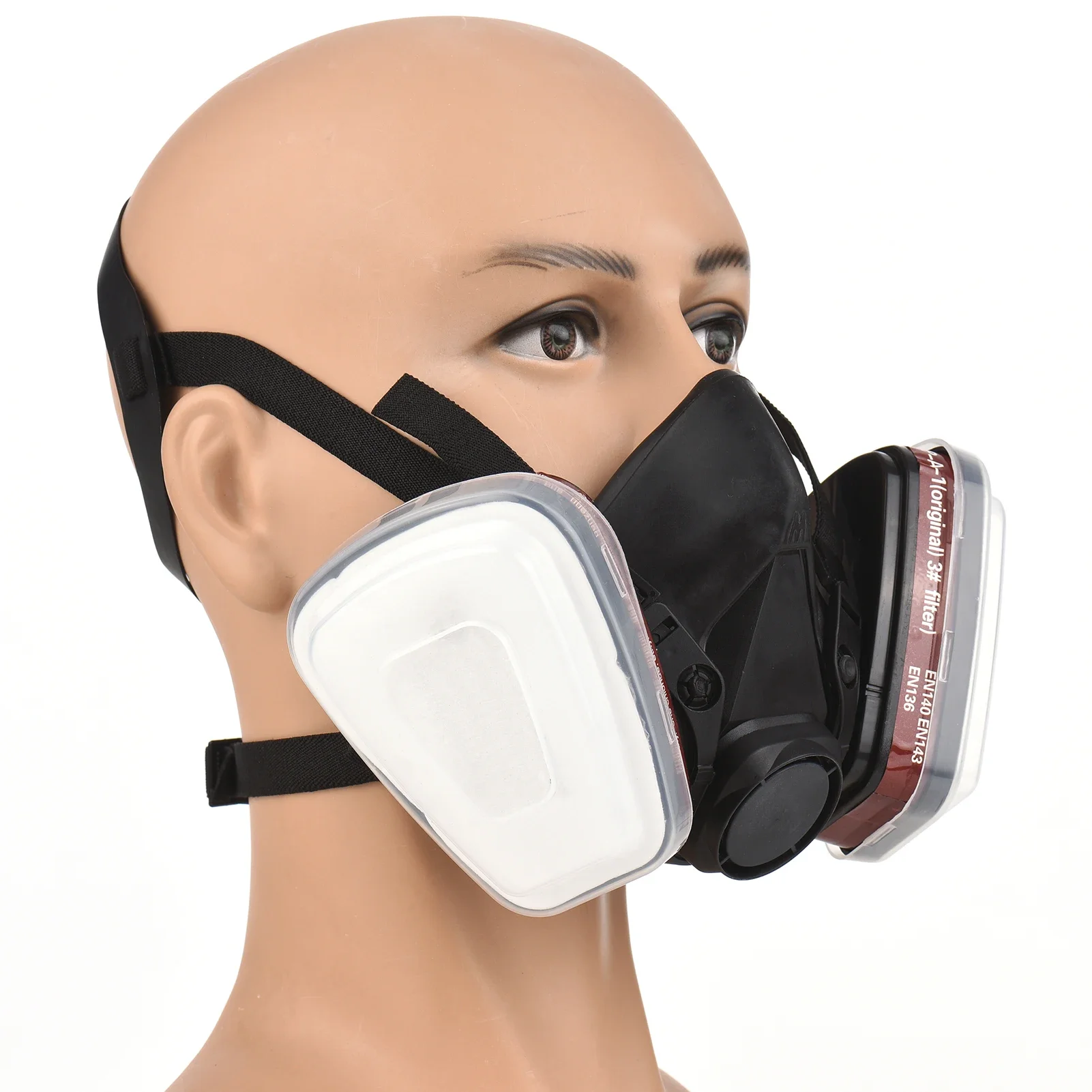 Reusable Respirator Half Facepiece 6200 Gas Mask Breathing Protection Respirators for Painting Organic Vapor Welding Polishing