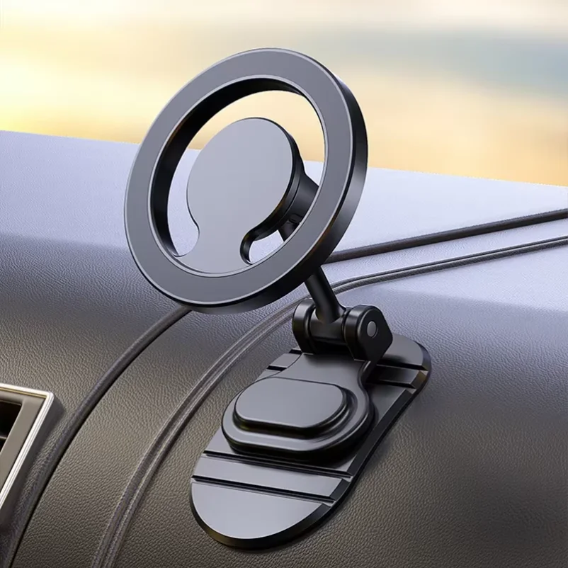 Magsafe Car Mount 360° Rotation All-Metal Magnetic Phone Holder for Car Dashboard Strong Magnets Folding Car Phone Holder Mount