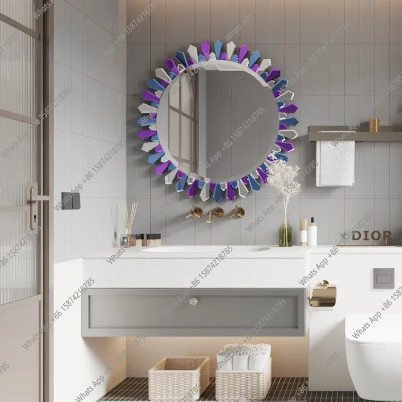 B YX French Girls' Room Countertop Makeup Dressing Mirror Entrance Dining Room Living Room Wall Decoration High-end Bathroom Mir