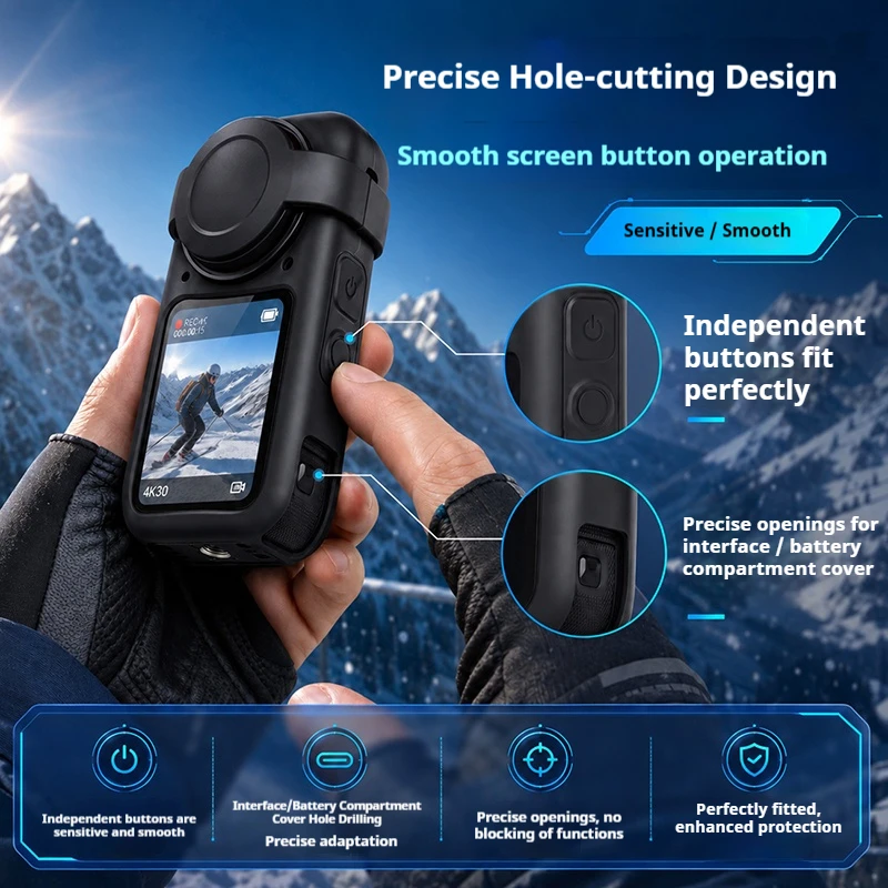 Silicone Case for Insta360 Tempered Glass Screen Protector Protective Lens Cap Housing Cover for Insta360 X6 Accessories