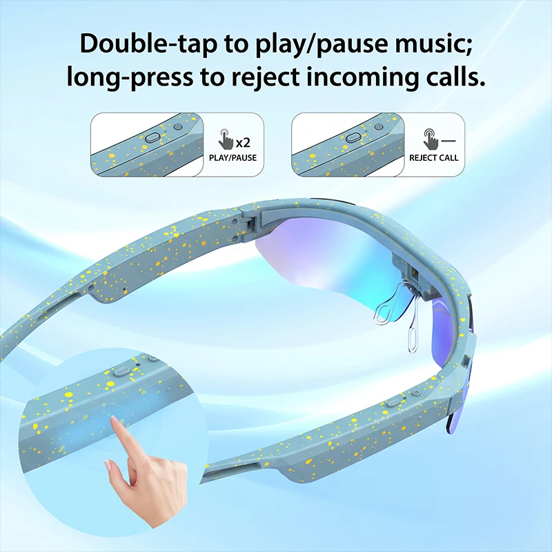 Sports AI Smart Sunglasses For Men Women With Camera Outdoor Riding Windproof UV400 Goggles Bluetooth Touch Translator Eyewear